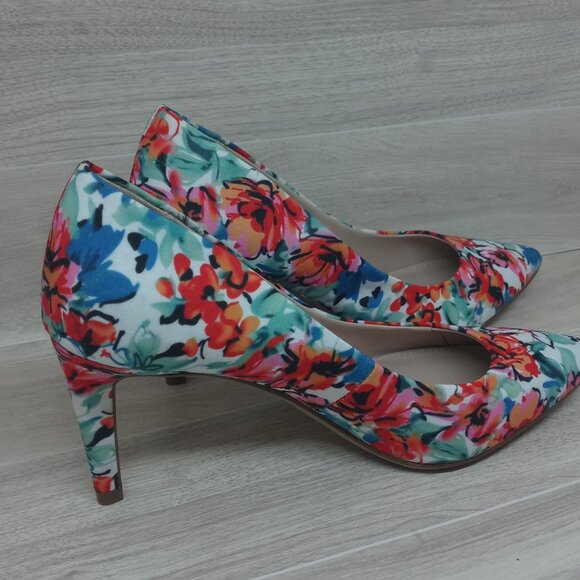 Kelly & Katie High Heels Women's Floral Pointed Pumps Multicolor Slip on Size 5M - Picture 6 of 13